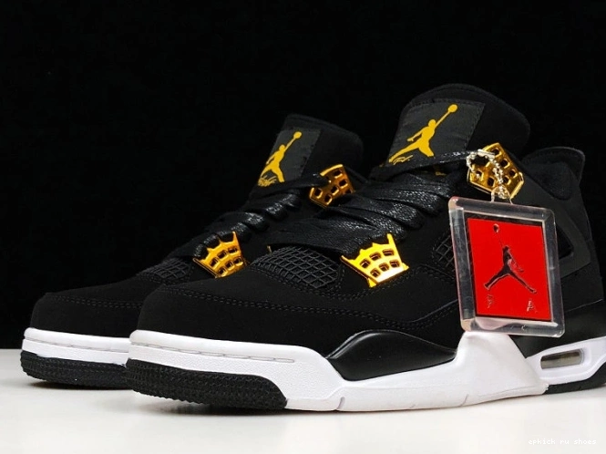 Rep Royalty Air 308497-032 4 Gold-White Metallic Jordan Black 0809